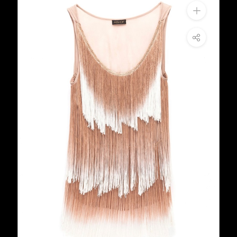 AS by DF - ROSE FRINGE TOP - Picture 3 of 7